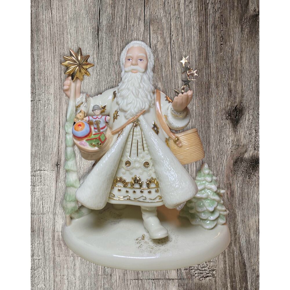 Lenox Classic Star Man Santa 2006 hand painted cream porcelain 24k gold. No box‎